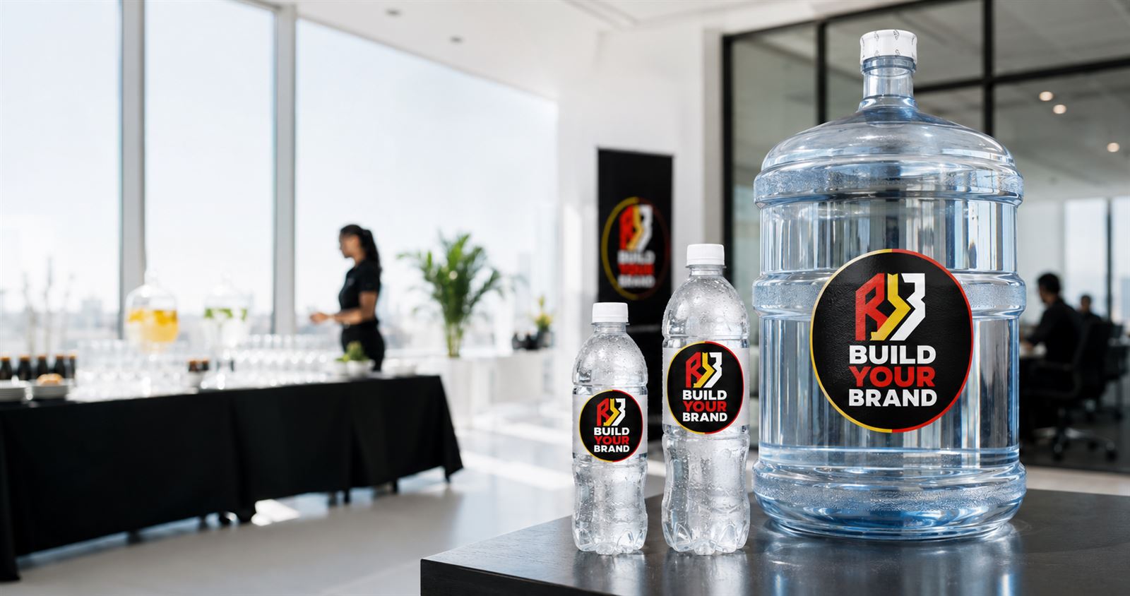 Branded 350ml and 500ml bottled water with 25 litre water supply