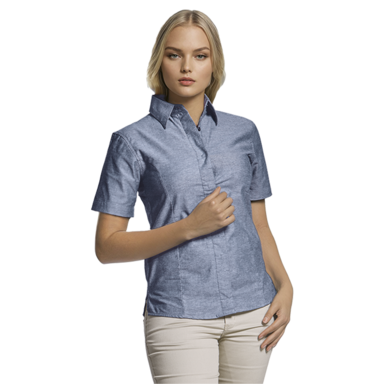 Oxford Blouse Short Sleeve Ladies
