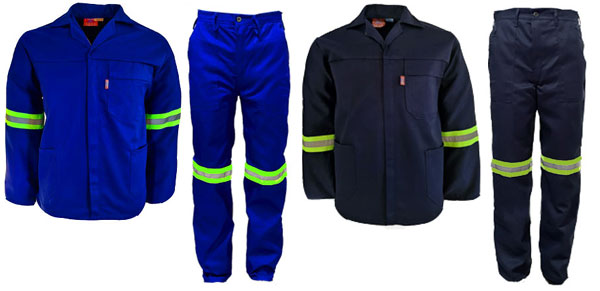 2 Piece Conti-suit Overall with Reflective Tape (Premium Polycotton Twill) Polycotton Std cut