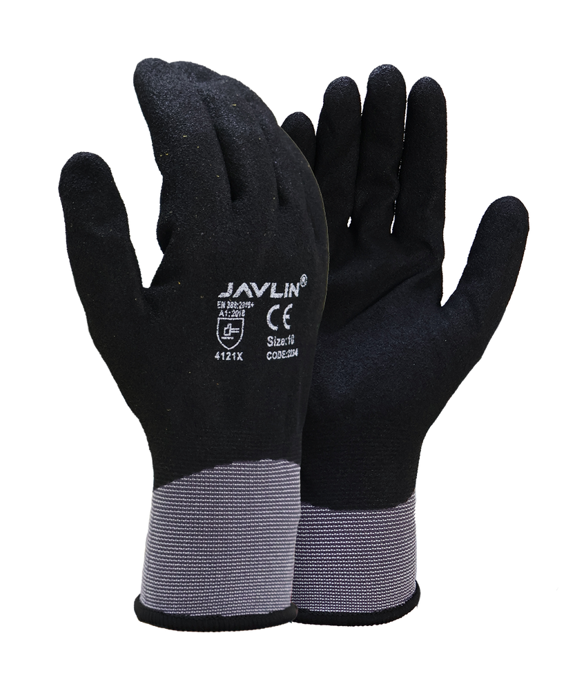 15G Grey Nylon/Spandex Glove with Black Nitrile Coat