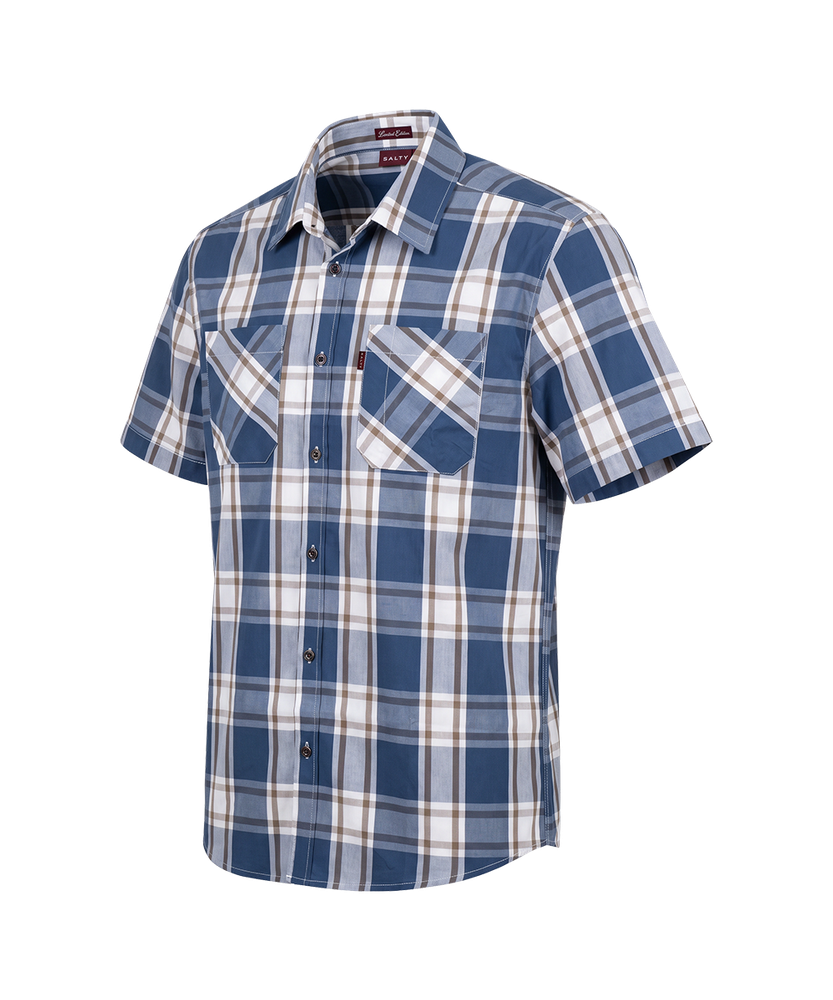 Ratel Check Shirt S/S Blue/Brown