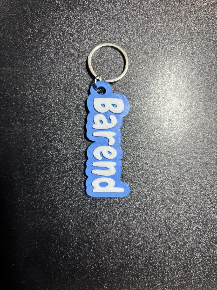 Name tag Barend, blue base, white letters