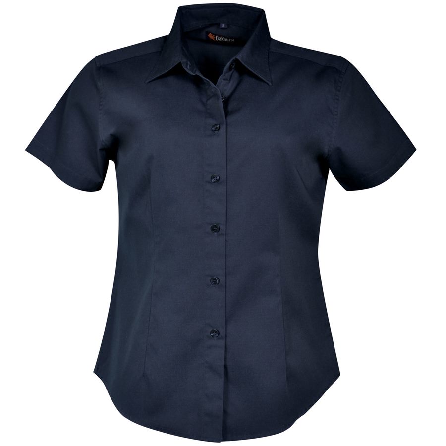 Ladies Classic Woven Shirt Short Sleeve - Navy