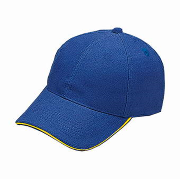 HEAVY BRUSHED COTTON CAP WITH SANDWICH PEAK (8316 ROYAL / GOLD)