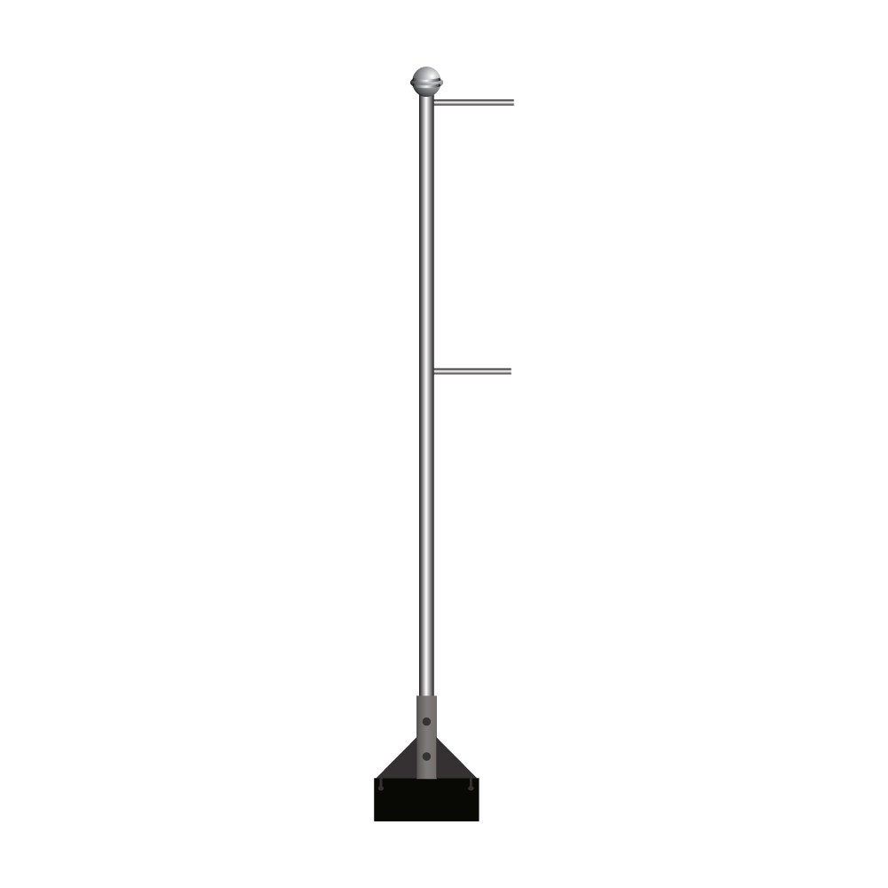 Bannerpole Ground 8m - 2 arm - including installation (one unit)