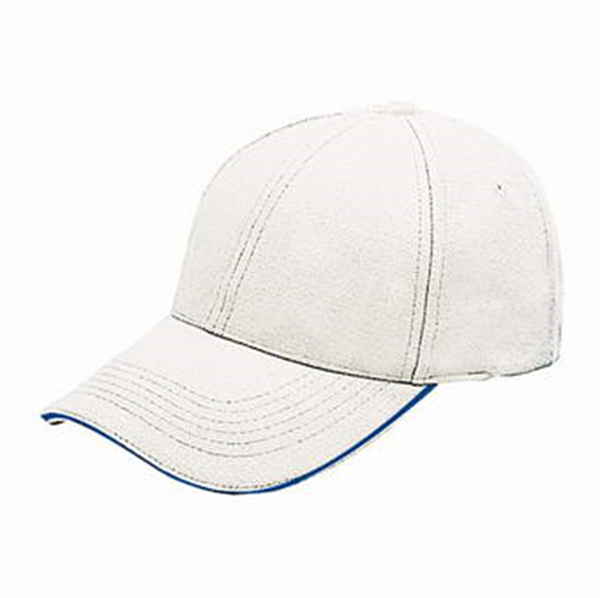 HEAVY BRUSHED COTTON CAP WITH SANDWICH PEAK (8311 NATURAL / NAVY)