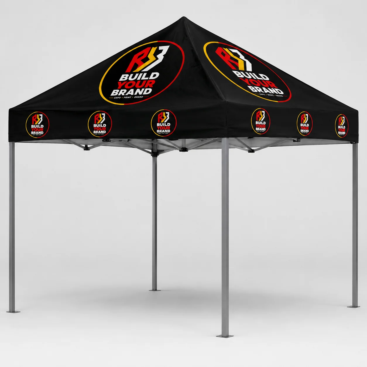Build Your Brand 2m x 2m Standard Steel Square Leg Gazebo - Complete