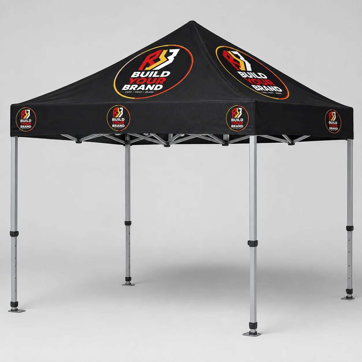 Build Your Brand 3m x 4.5m Heavy Duty Steel Hexagon Leg Gazebo - Complete
