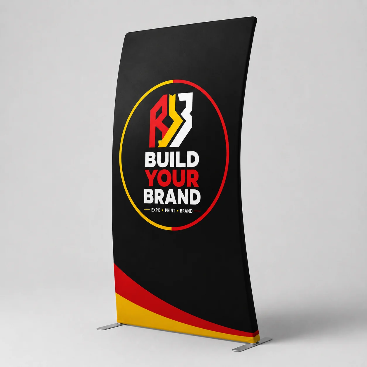 Build Your Brand Deluxe Curved 3m x 2.3m Fabric Banner Slimline Display - Complete